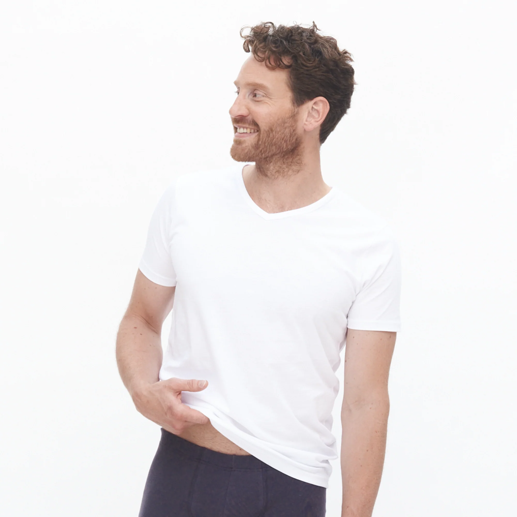 Duo de t-shirt col V DEAN 100% coton bio - LIVING CRAFTS – Image 2