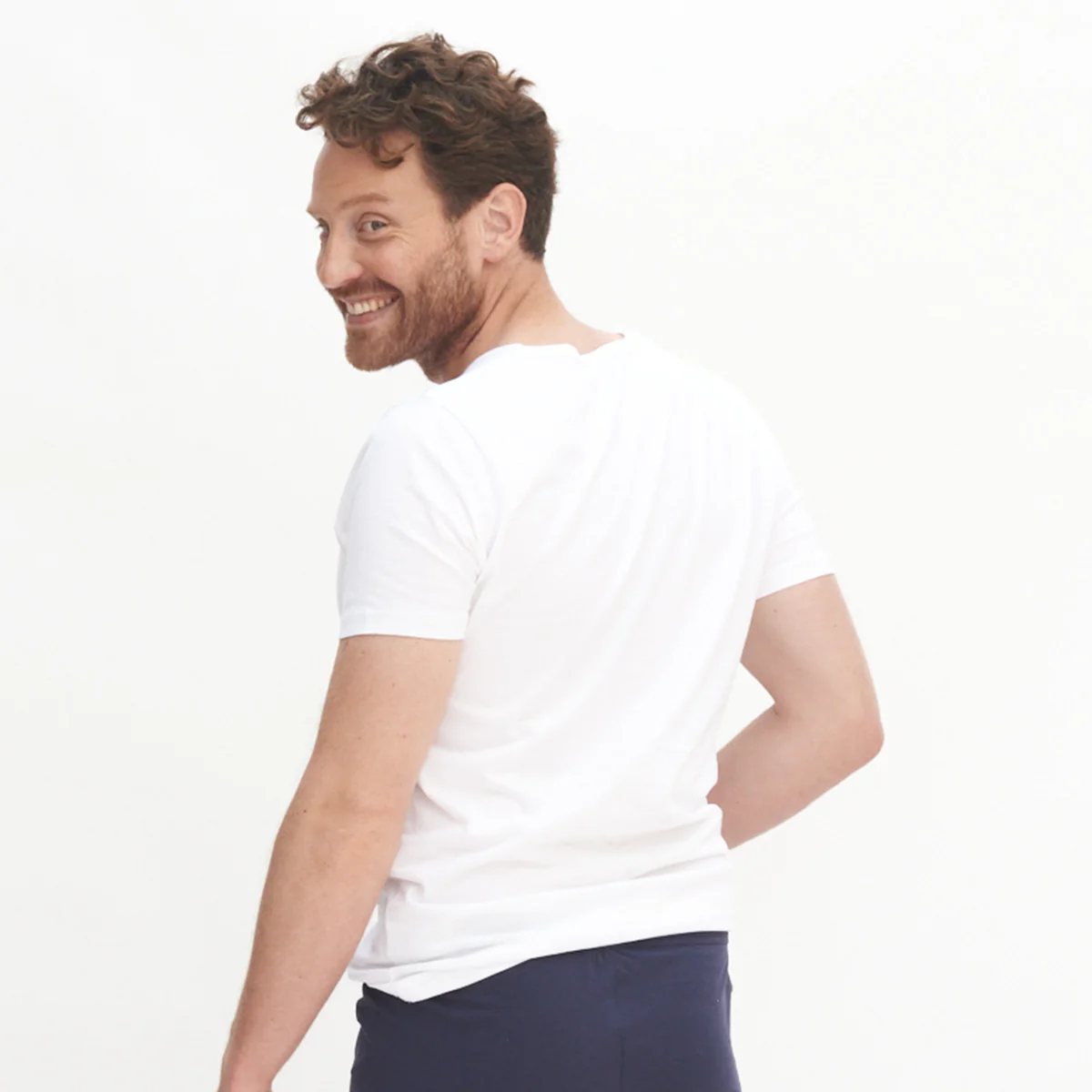 Duo de t-shirt col V DEAN 100% coton bio - LIVING CRAFTS – Image 3