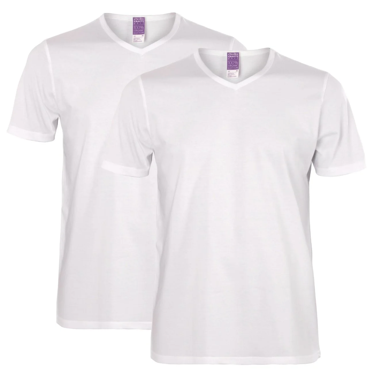 Duo de t-shirt col V DEAN 100% coton bio - LIVING CRAFTS