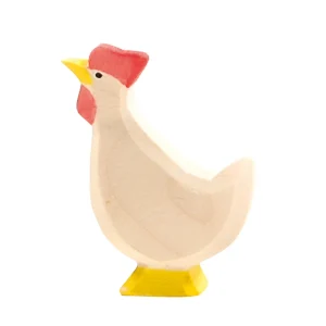 Figurine en bois Poule blanche (6 cm)