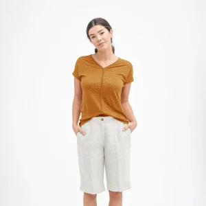 T-shirt col V OCEANE 100% lin - LIVING CRAFTS