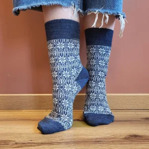 Chaussettes fine motif 100% Laine KBT - HIRSCH