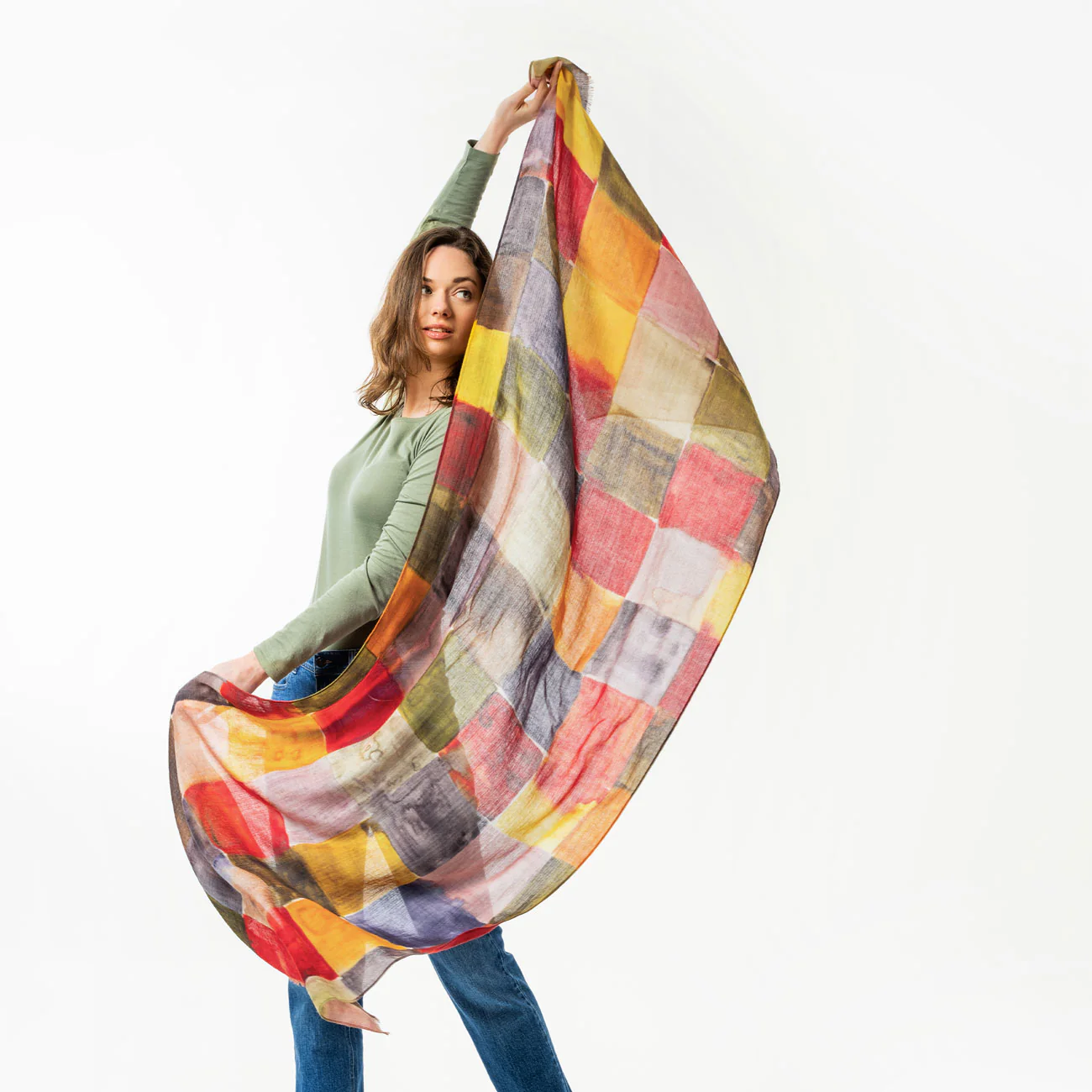 Écharpe patchwork 100% laine PROVENCE - LIVING CRAFTS – Image 2