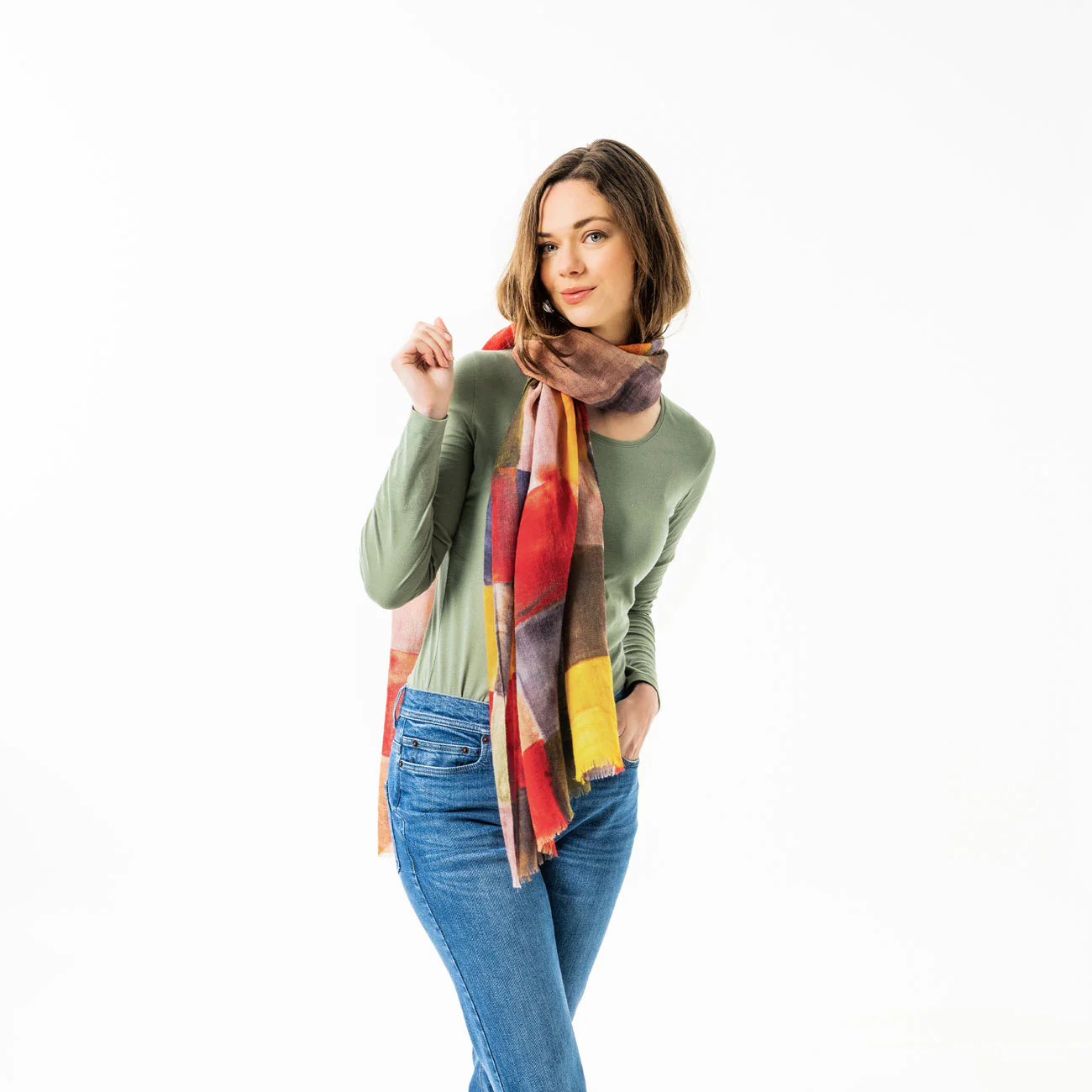 Écharpe patchwork 100% laine PROVENCE - LIVING CRAFTS – Image 3