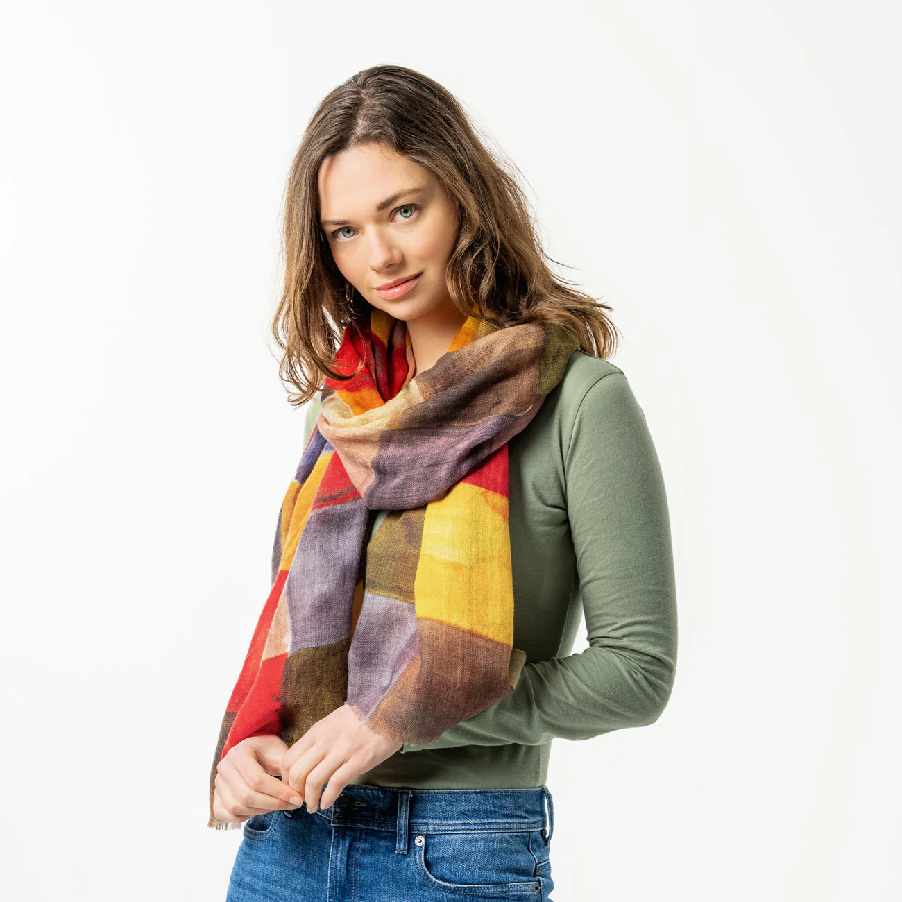 Écharpe patchwork 100% laine PROVENCE - LIVING CRAFTS – Image 4