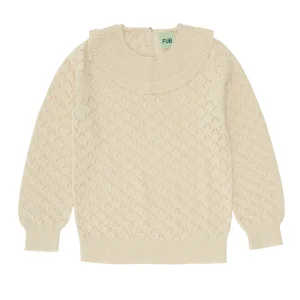 Pull coton bio pointelle écru