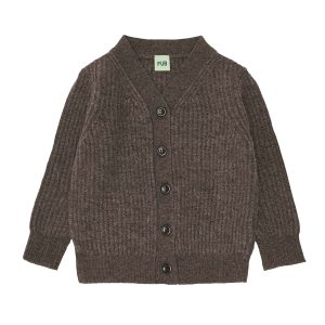 Cardigan laine d'agneau pecan