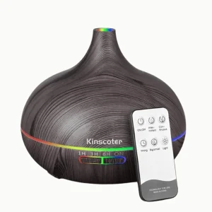 Humidificateur d'air veilleuse - Finition Grain de Bois 7 couleurs 500 ml