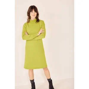 Robe pull en laine et coton et col roulé - MADNESS