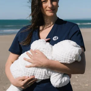 T-shirt d'allaitement Col V MILKBAR® Night Blue