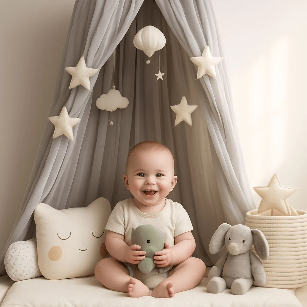 Ciel de Lit Bébé-avec Couronne Royale