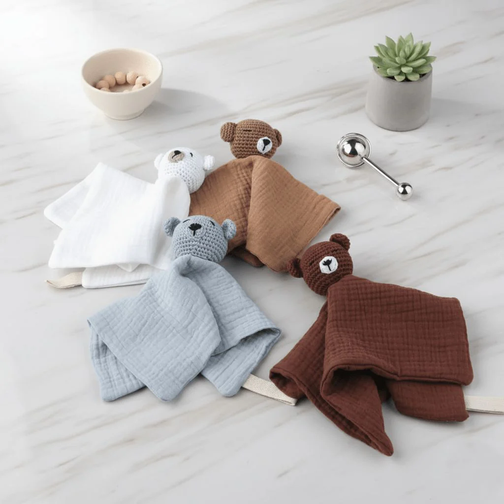 Doudou-en Crochet Petit Ours | Coton Bio Hypoallergénique – Image 2