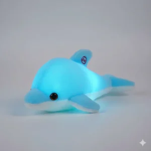 Coussin Lumineux en Peluche Doux en forme de Dauphin