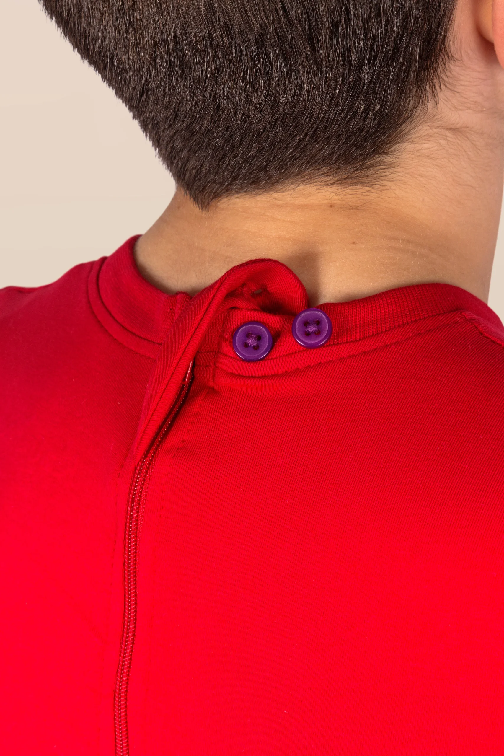 KayCey®Z Secret Zip Back Jumpsuits (Adults) - Short Sleeve / Knee Length Red - CLEARANCE – Image 5