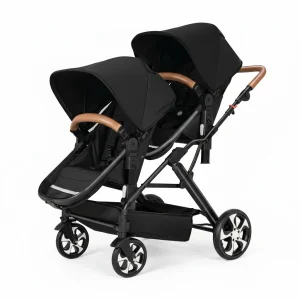 Poussette Double Bébé Kalinatur™ 2025 – Pliable, Réversible et Tout-Terrain pour Jumeaux ou Enfants Rapprochés