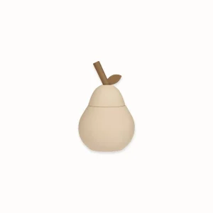 Verre poire et sa paille en silicone jaune