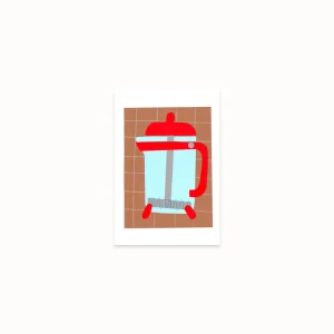 Affiche "Cafetière piston" A5