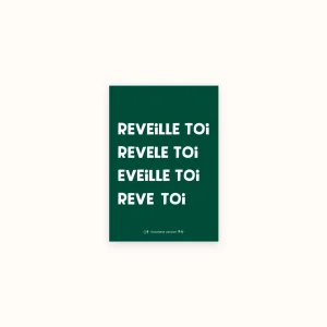 Affiche Réveille toi vert foncé A5