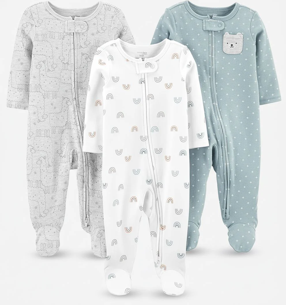 Lot 3 grenouillères pour bébé garçon | Confort Premium – Image 3