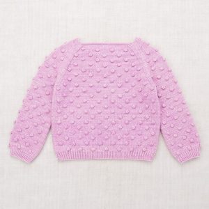 Sweater Popcorn en laine mérinos pink lilac