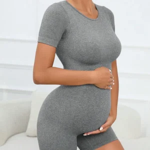 Ensemble Maternité 2 Pièces - Legging Taille Haute & Crop Top Sans Couture (Confort & Style)