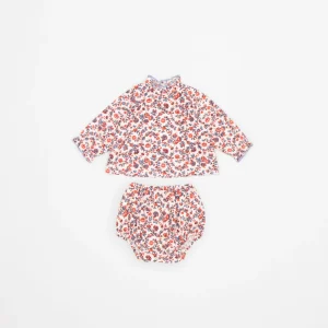 Set blouse et bloomer Sana cream floral