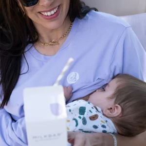 T-shirt d'allaitement Col rond MILKBAR® Soft Berry