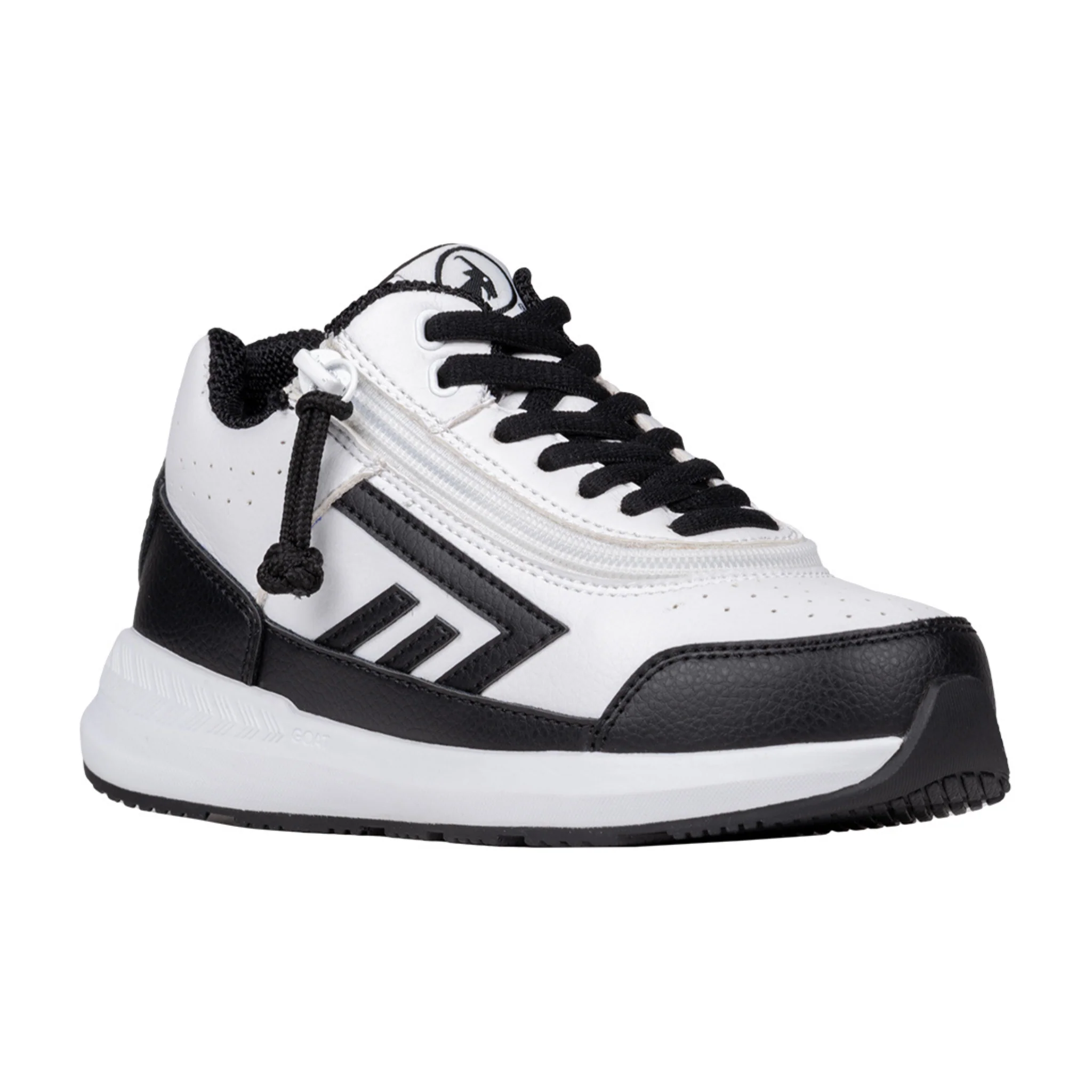 Billy Footwear (Kids) - Mid Top Goat Hoop White/Black Trainers