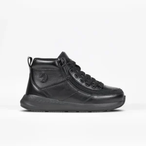 Billy Footwear (Kids) - High Top Black Goat Leather Shoes