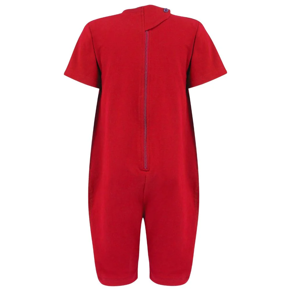 KayCey®Z Secret Zip Back Jumpsuits (Adults) - Short Sleeve / Knee Length Red - CLEARANCE – Image 2