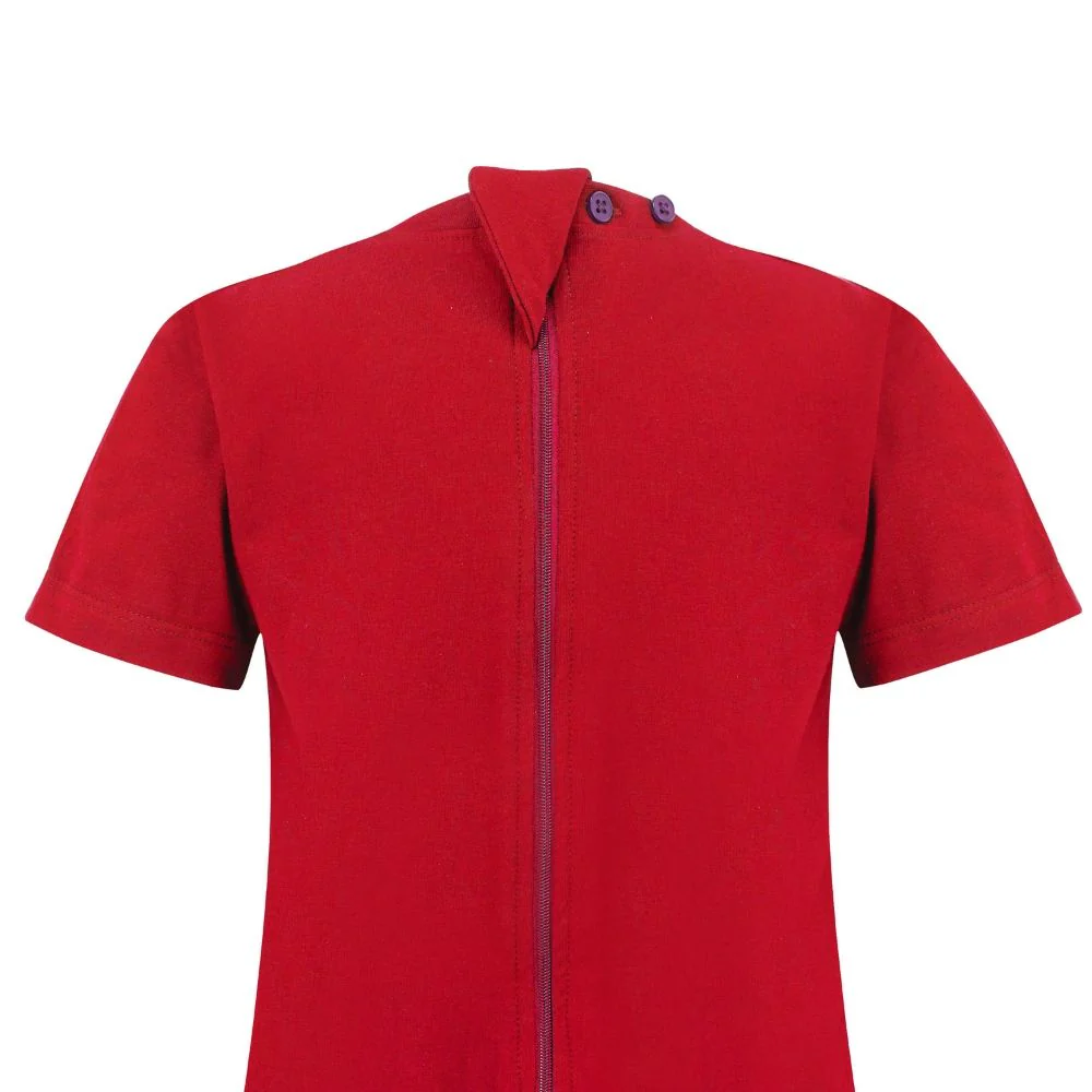 KayCey®Z Secret Zip Back Jumpsuits (Adults) - Short Sleeve / Knee Length Red - CLEARANCE – Image 3