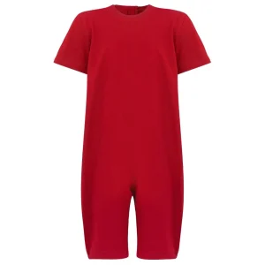 KayCey®Z Secret Zip Back Jumpsuits (Adults) - Short Sleeve / Knee Length Red - CLEARANCE