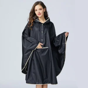 Cape de Pluie Noire Femme