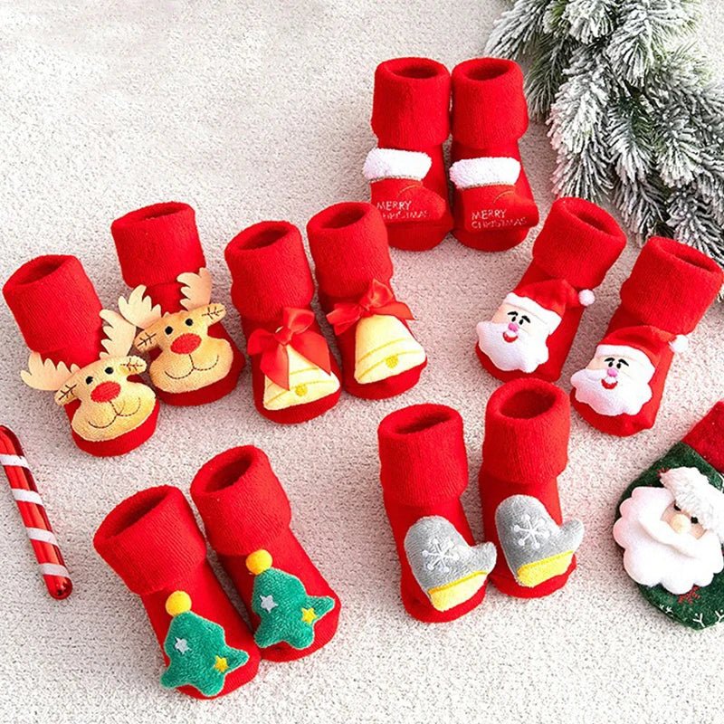 Chaussettes Bébé de Noël Antidérapantes