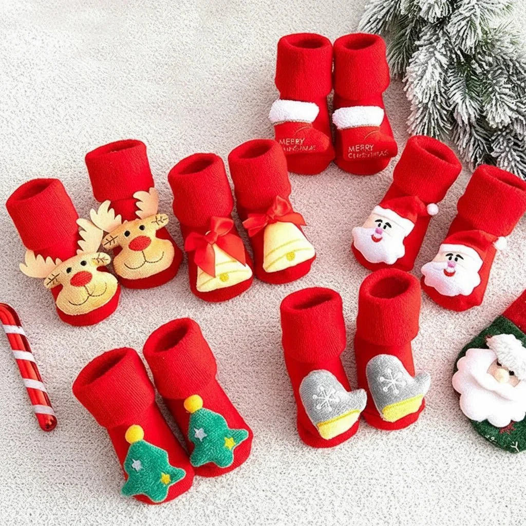 Chaussettes Bébé de Noël Antidérapantes – Image 5