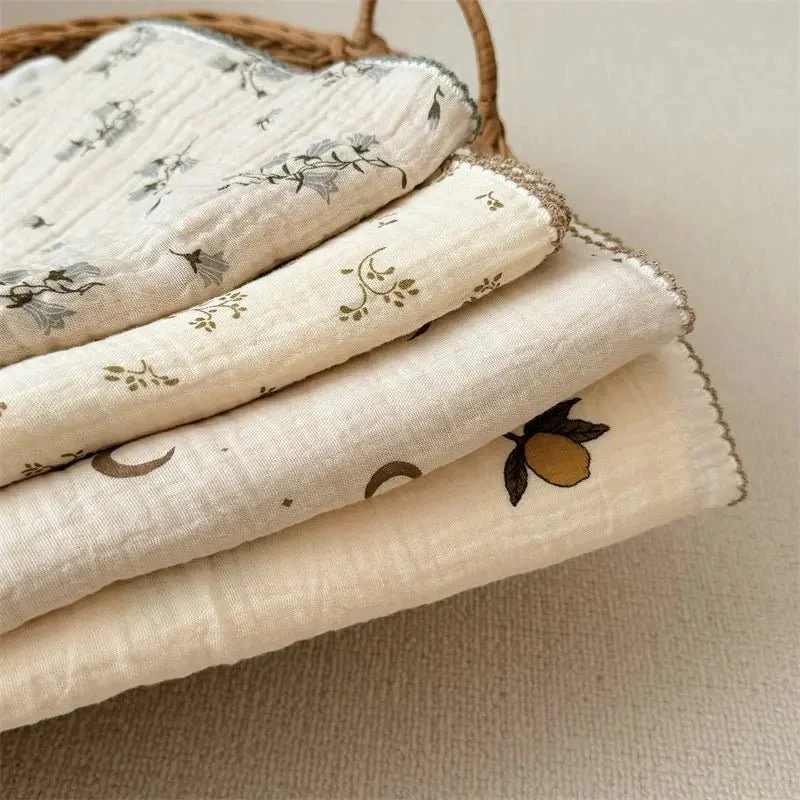 Couverture bébé 2 couches en mousseline de coton et bambou 100x100 cm – Image 7