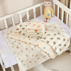 Couverture bébé en mousseline de coton 80x80 cm