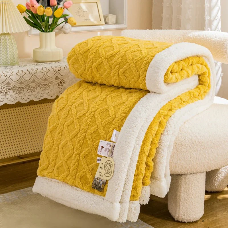 Couverture chaude d’hiver en laine tricotée | Plaid polaire doux et cocooning – Image 9