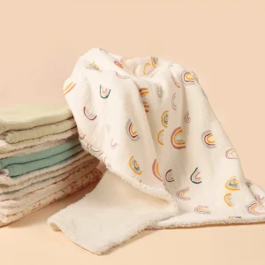 Couverture d’hiver bébé épaisse en coton et polaire douce | Plaid chaud 100x80 cm – Kalinatur