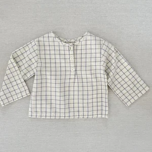 Blouse August cream windowpane