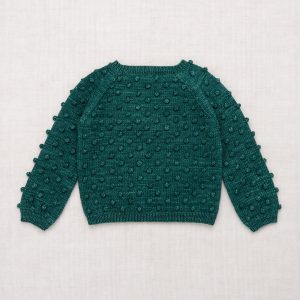Sweater Popcorn en laine mérinos peacock
