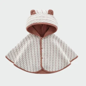 Poncho Bébé Marron & Blanc