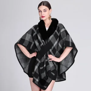 Poncho Ecossais Femme