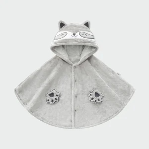 Poncho Enfant Chat Gris