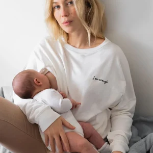 Sweatshirt d'allaitement I AM ENOUGH avec imprimé