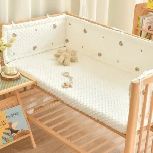 Tour de lit bébé à motifs animaux –lavable – Coton respirant pour lit à barreaux |
