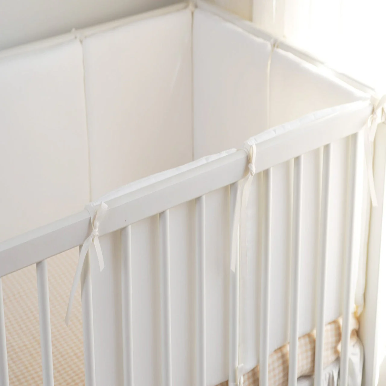 TOUR DE LIT RESPIRANT | BLANC : EN COTON AÉRÉ POUR BERCEAU – Image 4