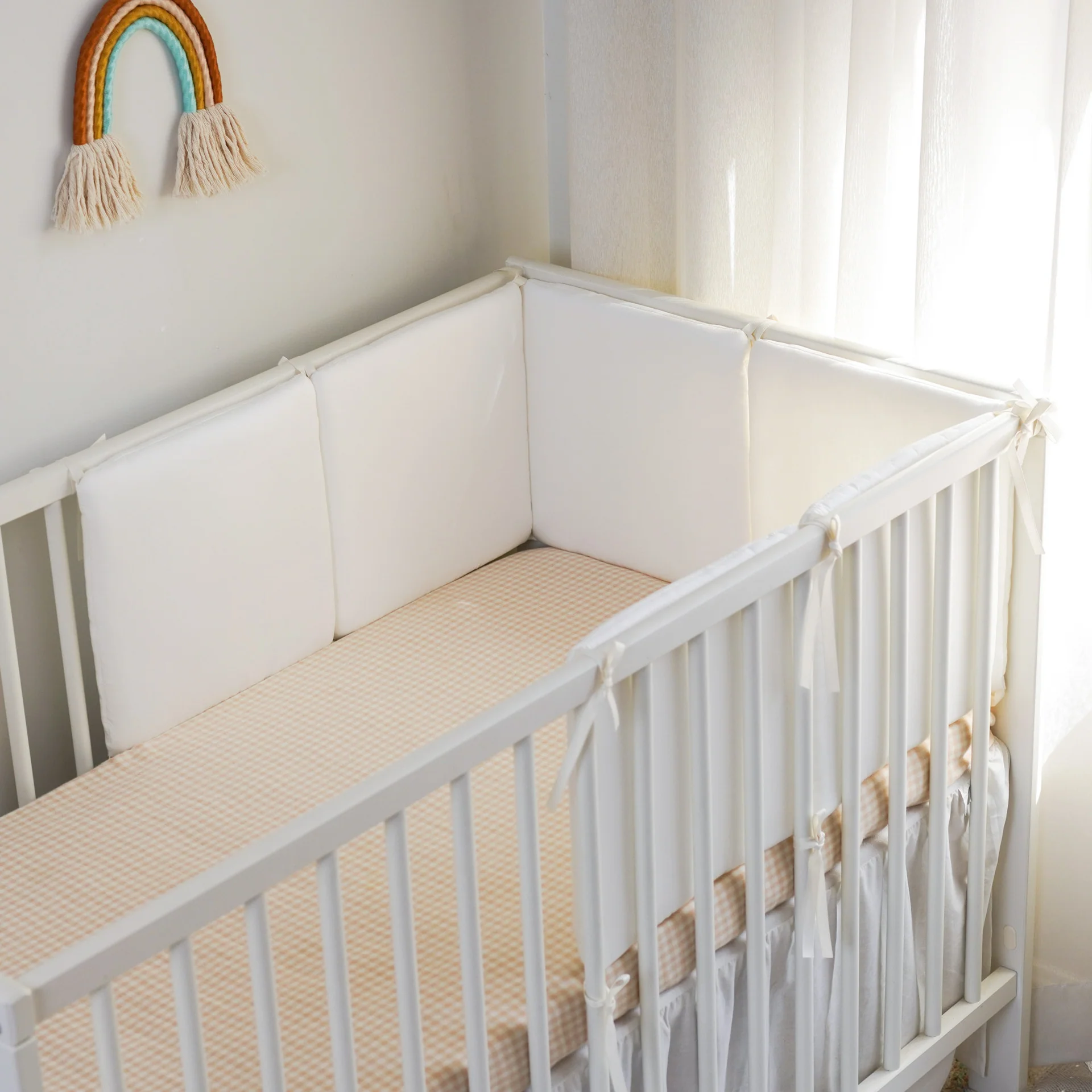 TOUR DE LIT RESPIRANT | BLANC : EN COTON AÉRÉ POUR BERCEAU