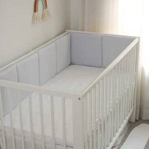 TOUR DE LIT RESPIRANT | GRIS : AÉRÉ POUR BERCEAU ET LIT À BARREAUX