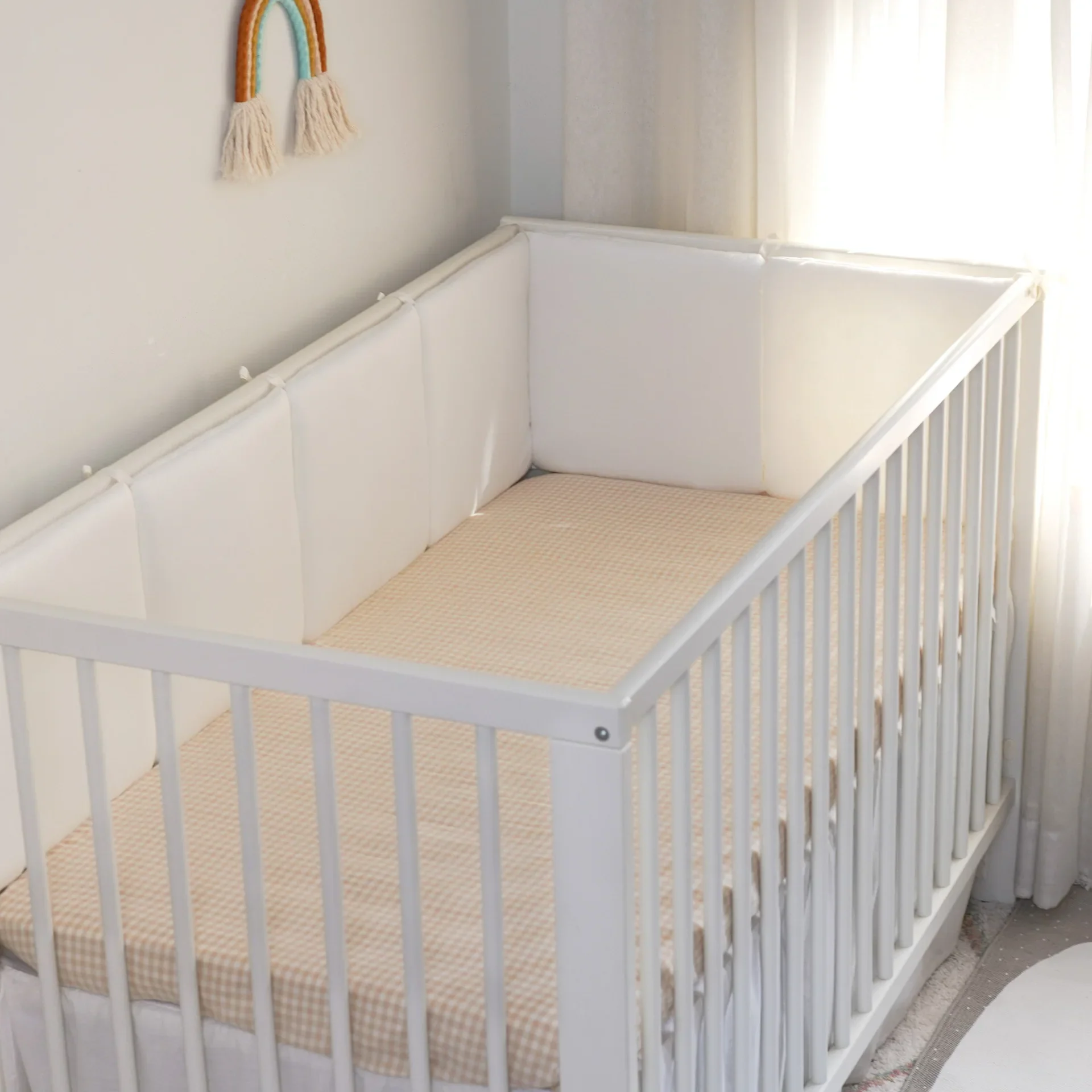 TOUR DE LIT RESPIRANT | BLANC : EN COTON AÉRÉ POUR BERCEAU – Image 2
